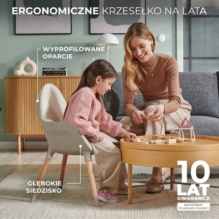 Kinderkraft, Fini 2, krzesełko do karmienia, Beige