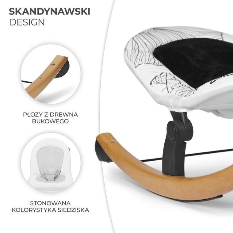 Kinderkraft, Finio, leżaczek, bujaczek, biały