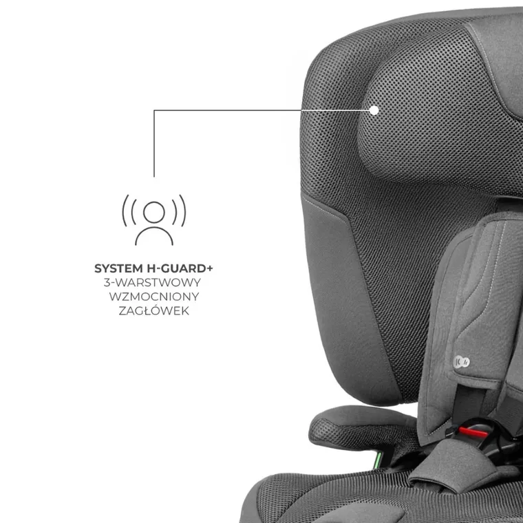 Kinderkraft, FIX2GO, i-Size, fotelik samochodowy, Grey, 76-150 cm