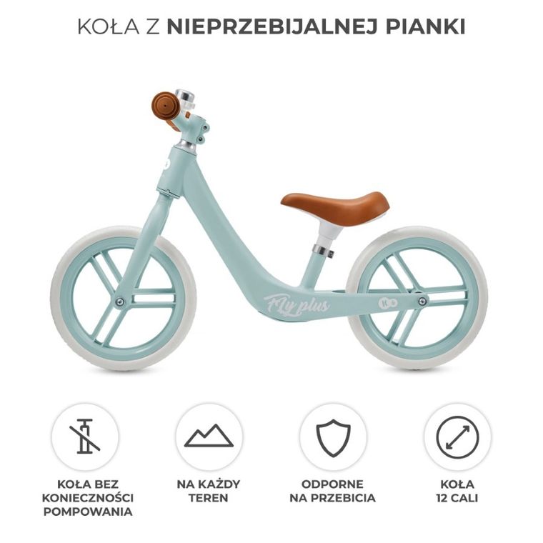 Kinderkraft, Fly Plus, rowerek biegowy, baby blue