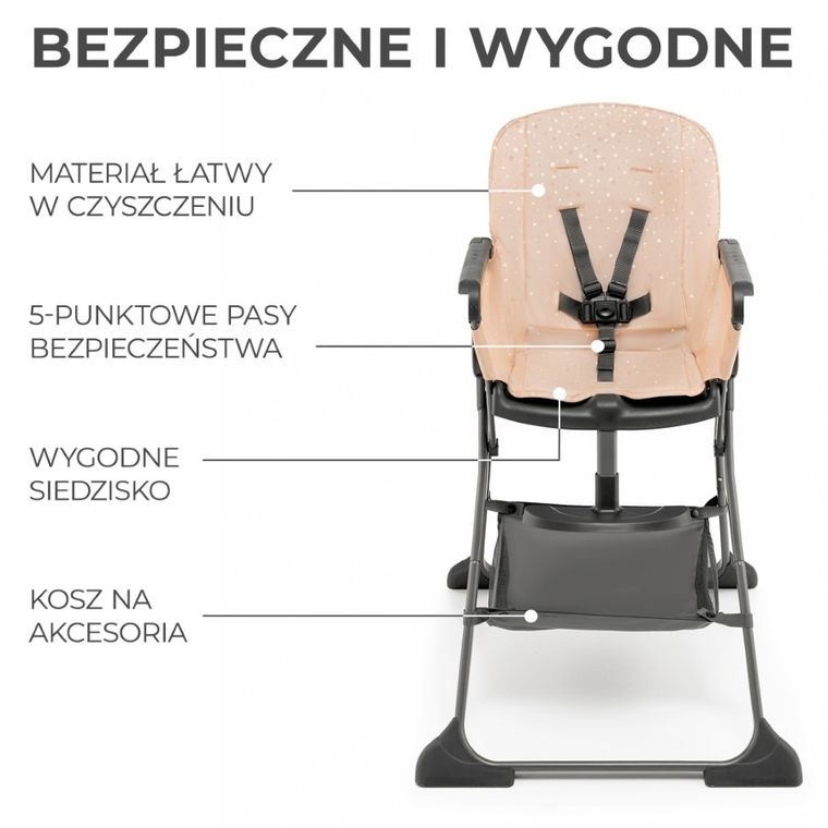 Kinderkraft, Foldee, krzesełko do karmienia, Pink