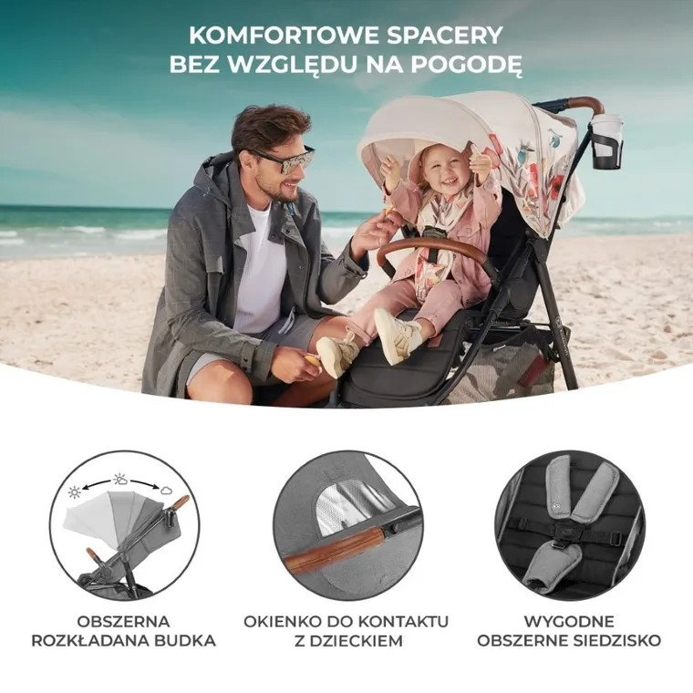 Kinderkraft, Grande Plus, wózek spacerowy, Grey