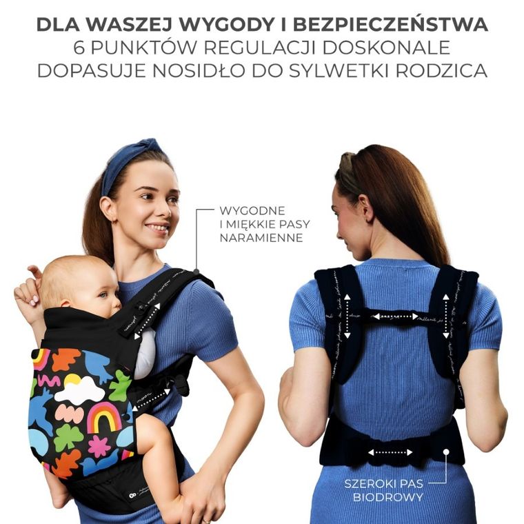 Kinderkraft, Huggy, Happy Shapes, nosidełko