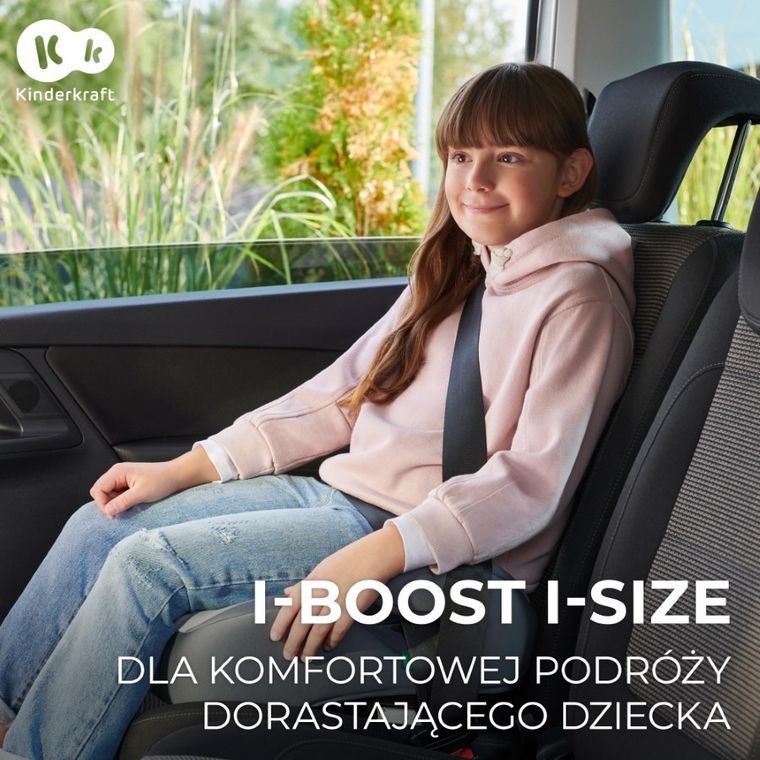 Kinderkraft, I-Boost, podstawka samochodowa, Pink, 135-150 cm