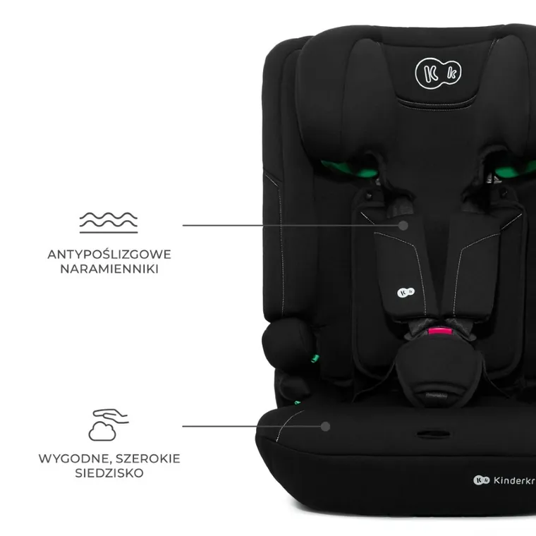 Kinderkraft, I-Comfy, fotelik samochodowy, i-Size, Black, 76-150 cm