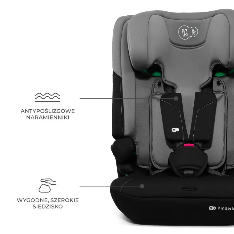 Kinderkraft, I-Comfy, fotelik samochodowy, i-Size, Dark Grey, 76-150 cm