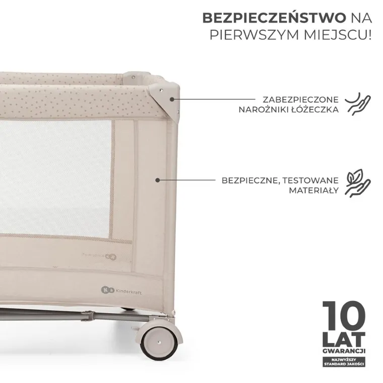 Kinderkraft, Joy 2, łóżeczko turystyczne, Beige