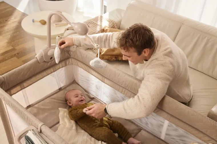 Kinderkraft, Leody Up, łóżeczko turystyczne, grey