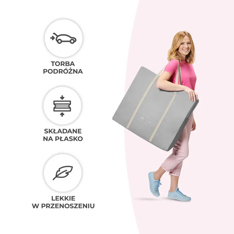 Kinderkraft, Lovi, leżaczek-kołyska 3w1, beżowa