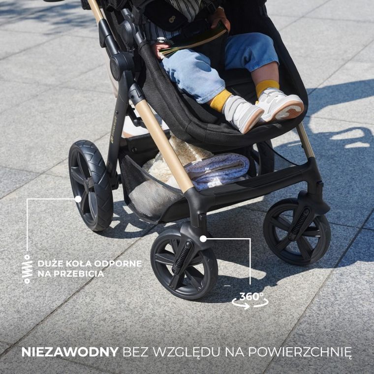Kinderkraft, Moov 2, wózek wielofunkcyjny, 3w1, Moonlight Grey