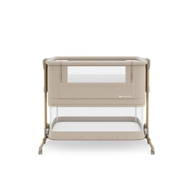 Kinderkraft, Nestee Grow 2, łóżeczko dostawne, beige wood