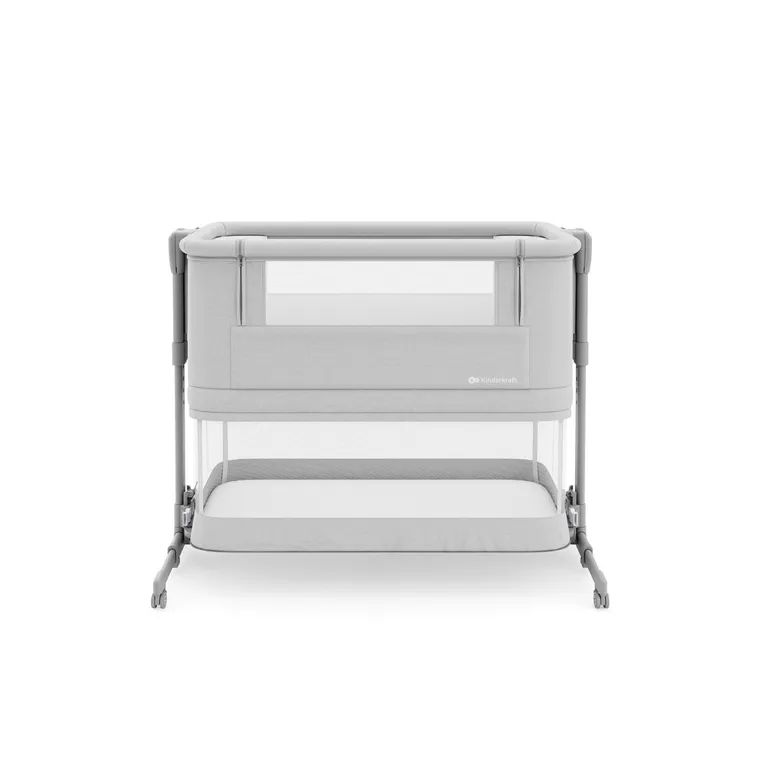 Kinderkraft, Nestee Grow 2, łóżeczko dostawne, light grey