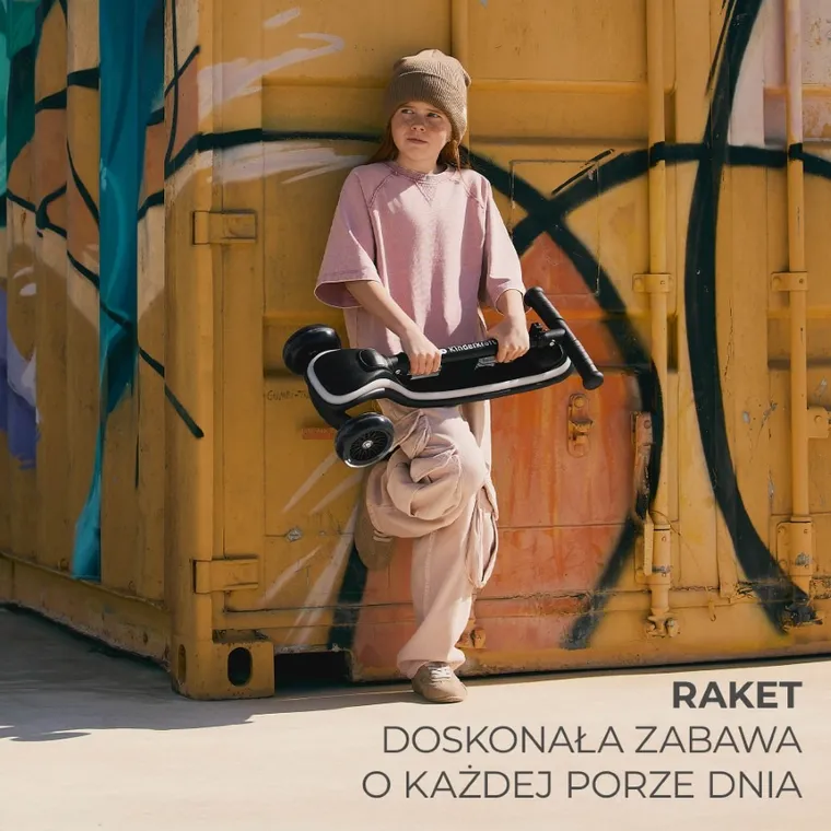 Kinderkraft, Raket, hulajnoga 3-kołowa LED, Pink