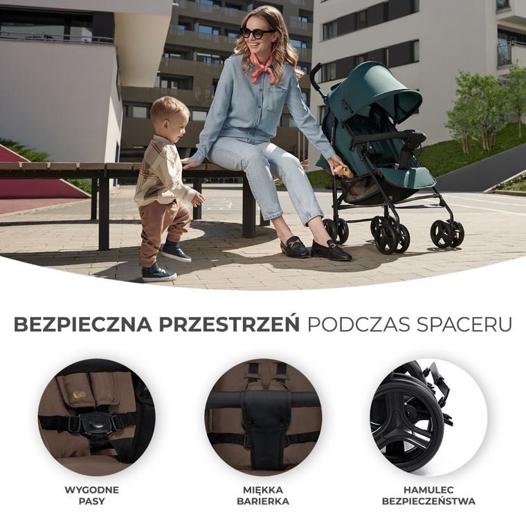 Kinderkraft, Tik, wózek spacerowy, velvet, Mocca