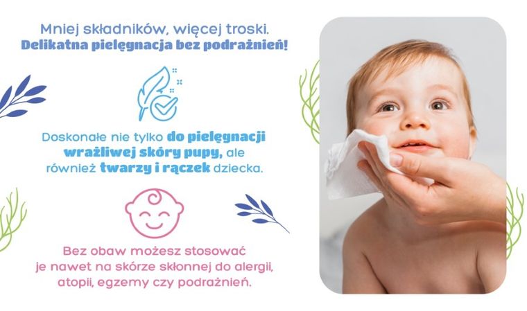 Kindii, Water Care 99,9%, chusteczki nawilżane, 60 szt.