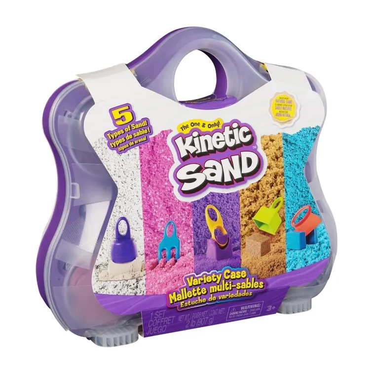 Kinetic Sand, piasek kinetyczny w walizce, 5 kolorów