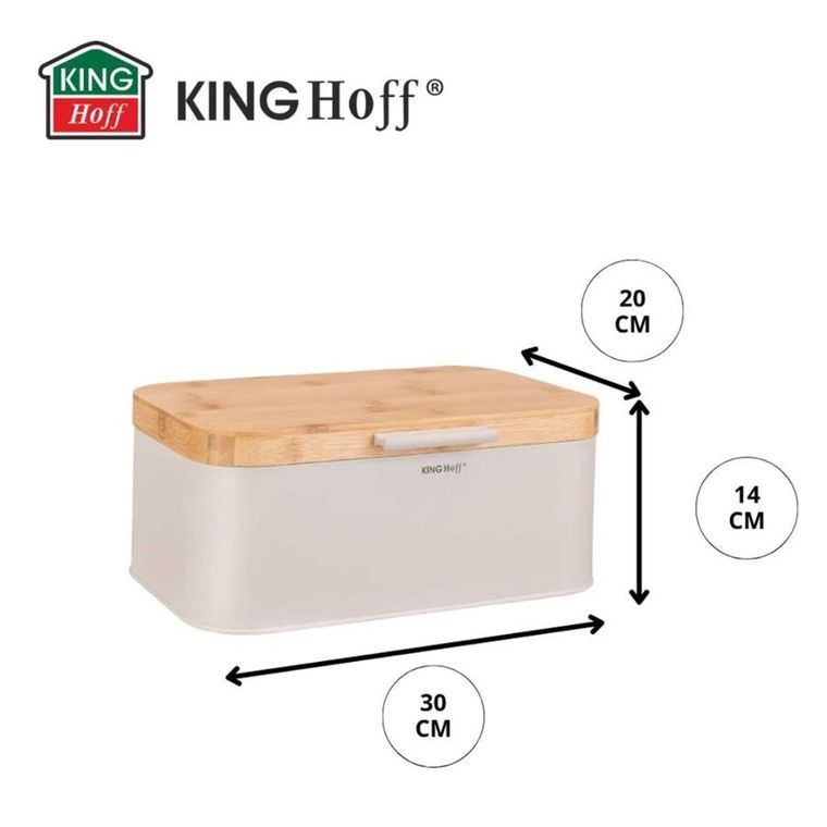 Kinghoff, chlebak z bambusową pokrywą, stalowy, kh-1928