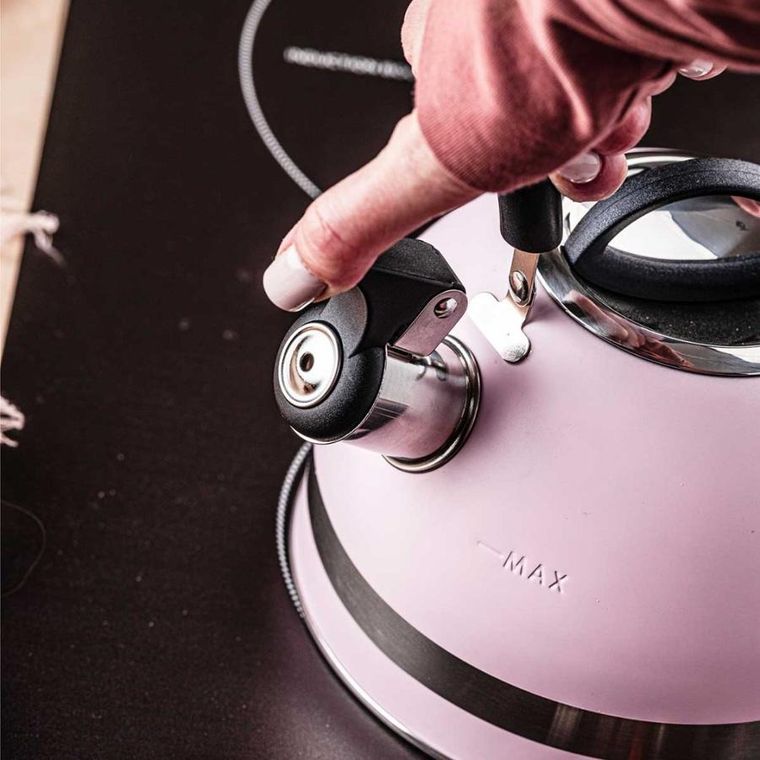 Kinghoff, czajnik, 1.8l z gwizdkiem, różowy