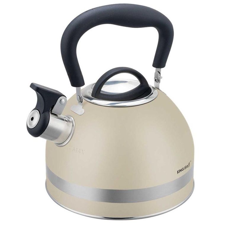 Kinghoff, czajnik z gwizdkiem, beżowy, 1,8l