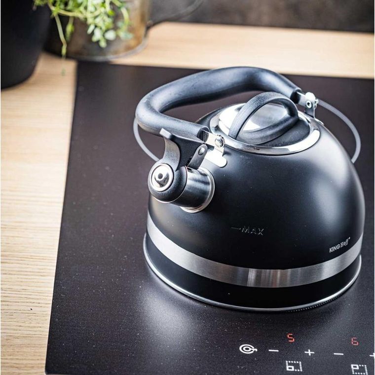 Kinghoff, czajnik z gwizdkiem, czarny, 1,8l