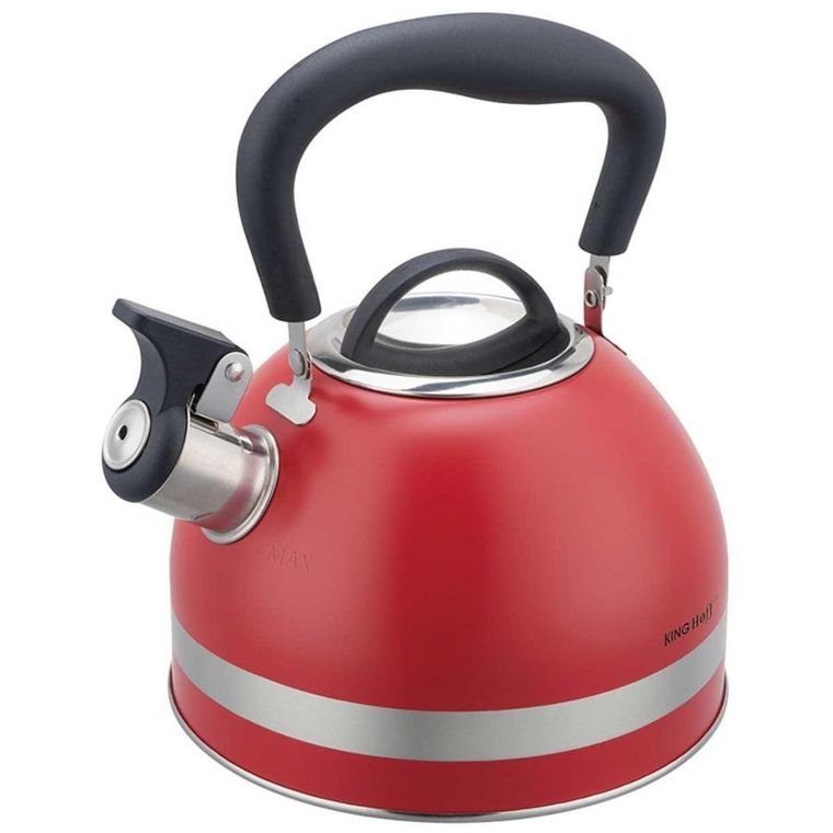 Kinghoff, czajnik z gwizdkiem, czerwony, 1,8l