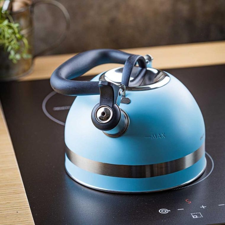 Kinghoff, czajnik z gwizdkiem, niebieski, 1,8l