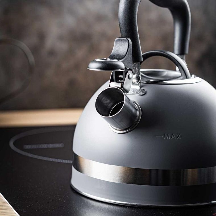 Kinghoff, czajnik z gwizdkiem, szary, 1,8l