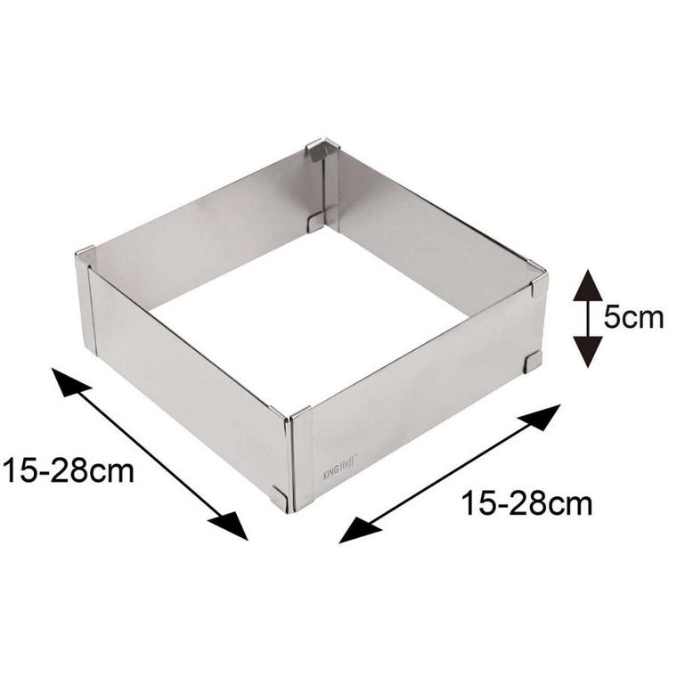 Kinghoff, forma regulowana, rant do ciast tortów, kwadratowa