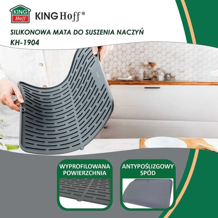 Kinghoff, podkładka silikonowa, ociekacz do naczyń, 42-33 cm, KH-1904
