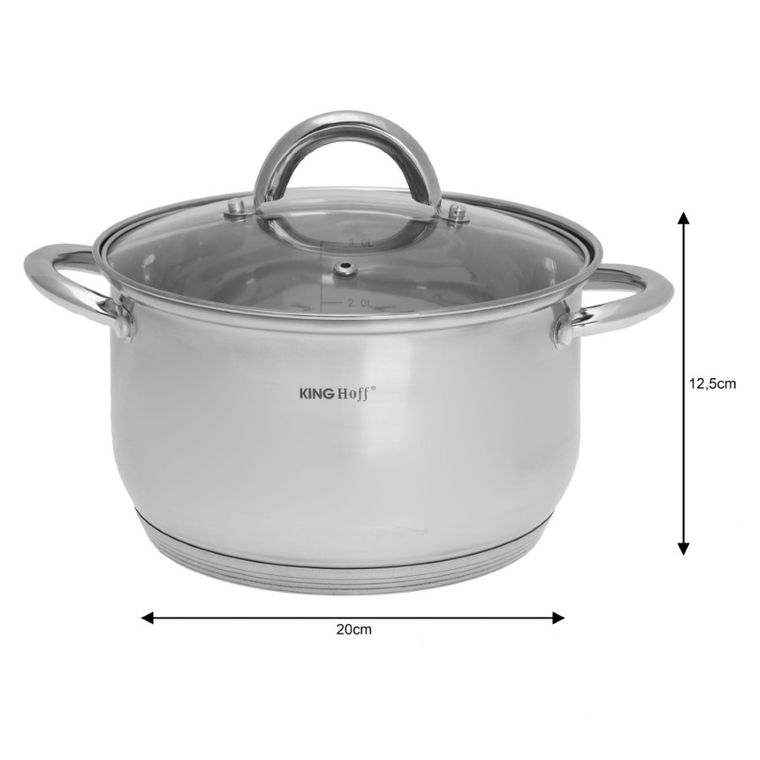 Kinghoff, zestaw garnków stalowych, 6 elementów, KH-4447