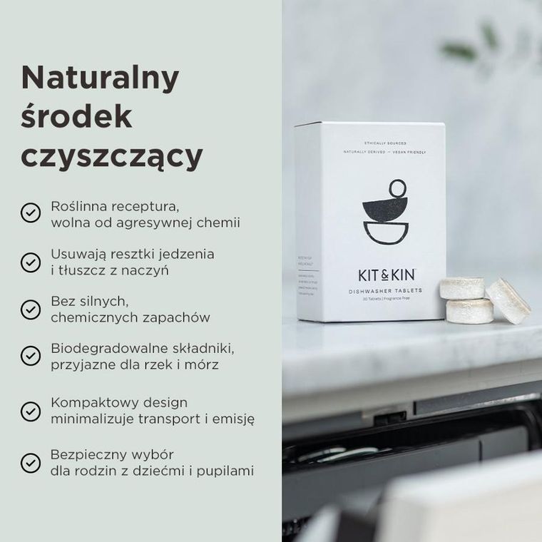 Kit & Kin, naturalne tabletki do zmywarki, 30 szt.