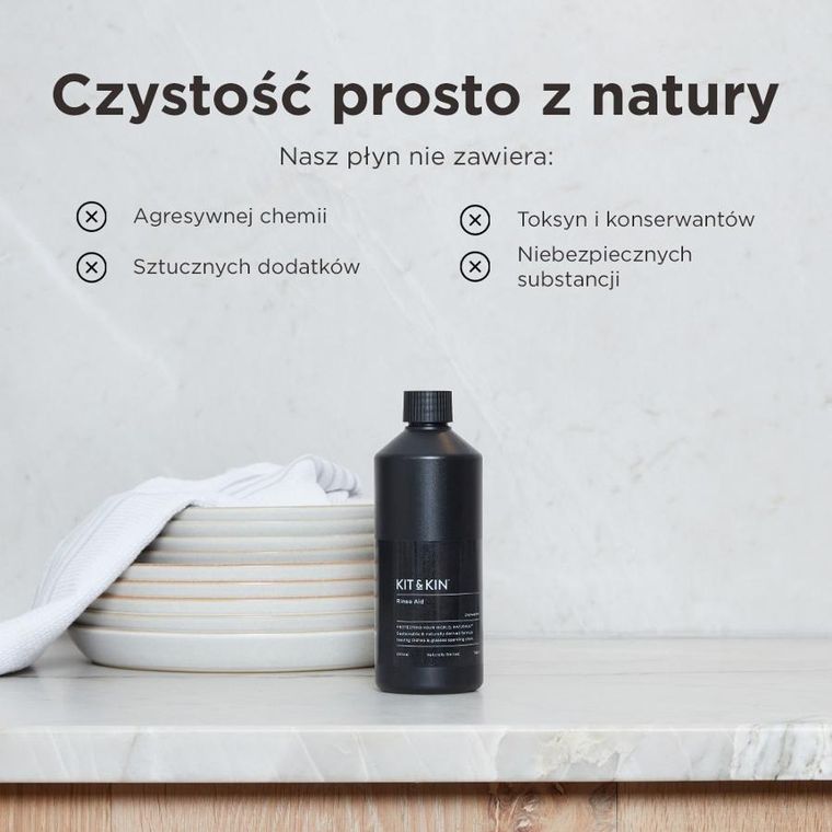 Kit & Kin, naturalny nabłyszczacz do zmywarki, 500 ml