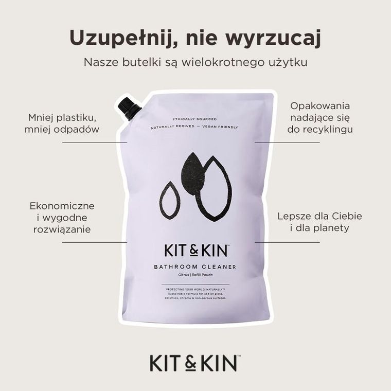 Kit & Kin, naturalny środek do czyszczenia łazienki, o zapachu cytrusów, 500 ml