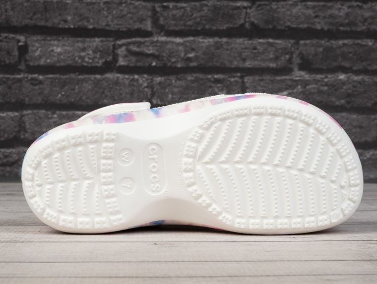 Klapki damskie na platformie, ecru, Crocs Classic Platform Dream