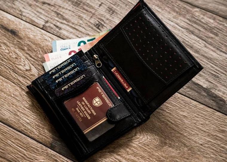 Klasyczny portfel męski ze skóry naturalnej, Peterson