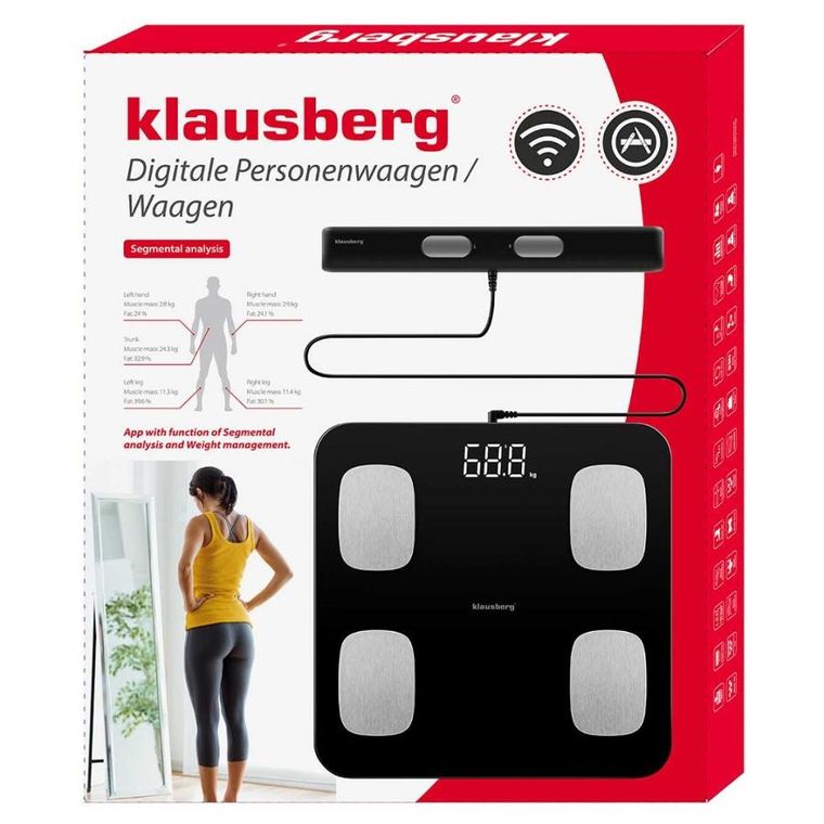 Klausberg, analityczna waga łazienkowa, smart ios android, kb-7852