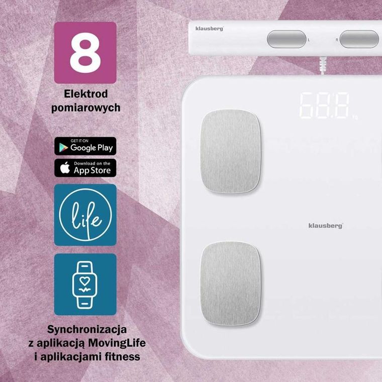 Klausberg, analityczna waga łazienkowa, smart ios android, kb-7853