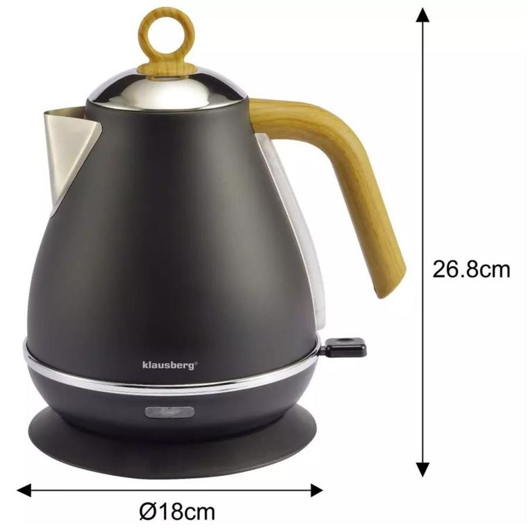 Klausberg, czajnik elektryczny, czarny, 1,7l