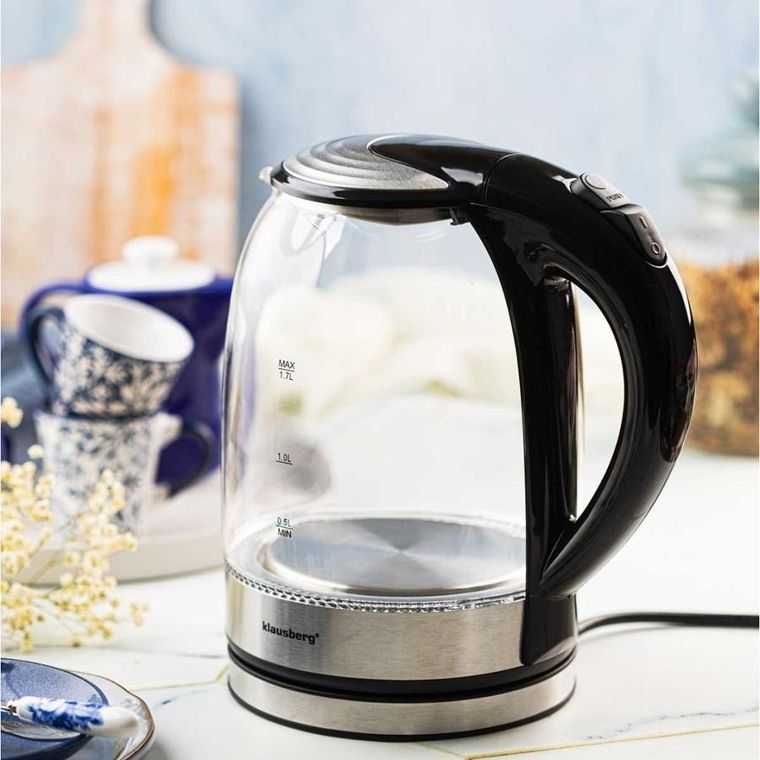 Klausberg, czajnik elektryczny szklany LED, 1,7l