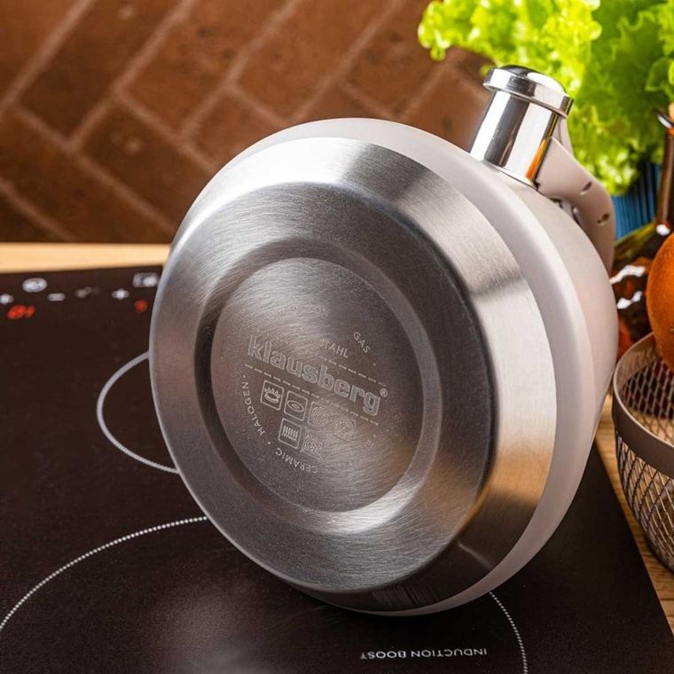 Klausberg, czajnik stalowy z gwizdkiem, szary, 2,5l, kb-7949