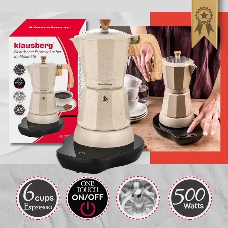 Klausberg, kawiarka elektryczna espresso, 500W, 300 ml, KB-7999