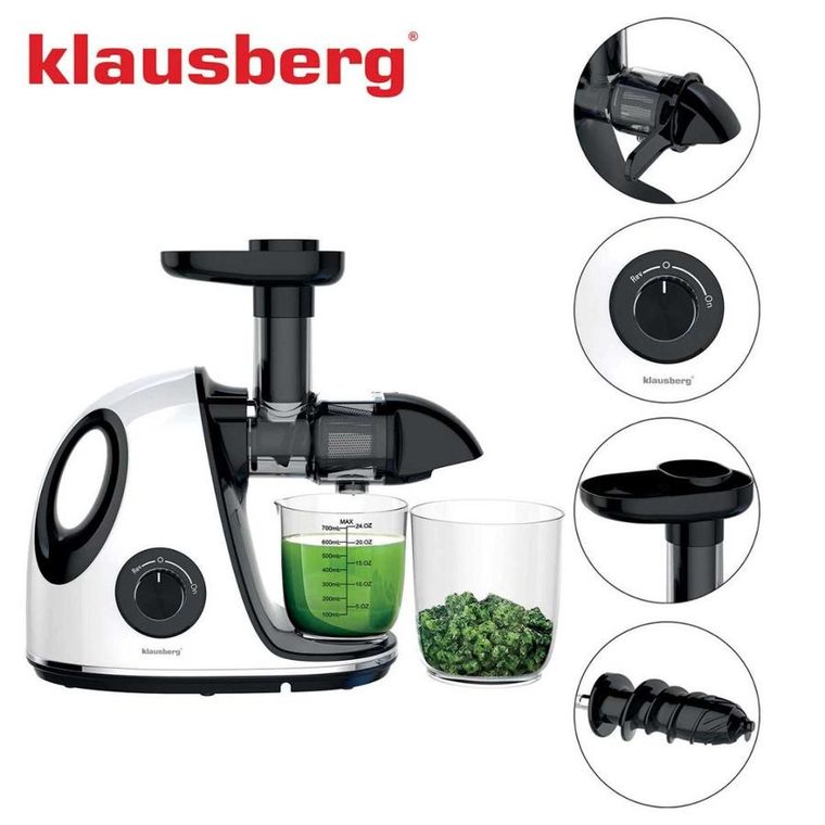 Klausberg, sokowirówka, wyciskarka wolnoobrotowa, biała, KB-7864