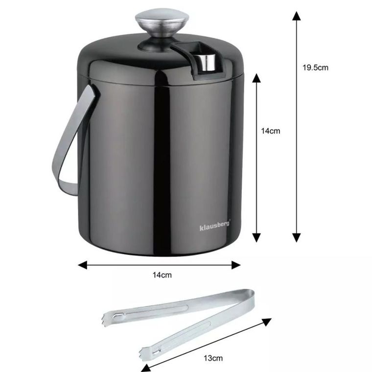 Klausberg, wiaderko do lodu ze szczypcami, 1,3l, KB-7656