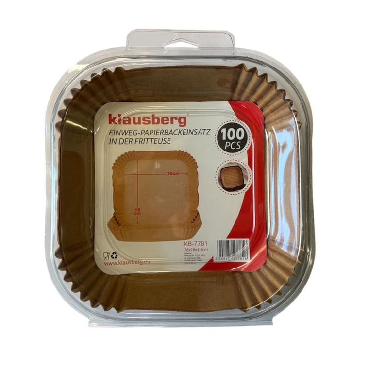 Klausberg, wkład papierowy do frytownicy, 16-16 cm, 100 szt