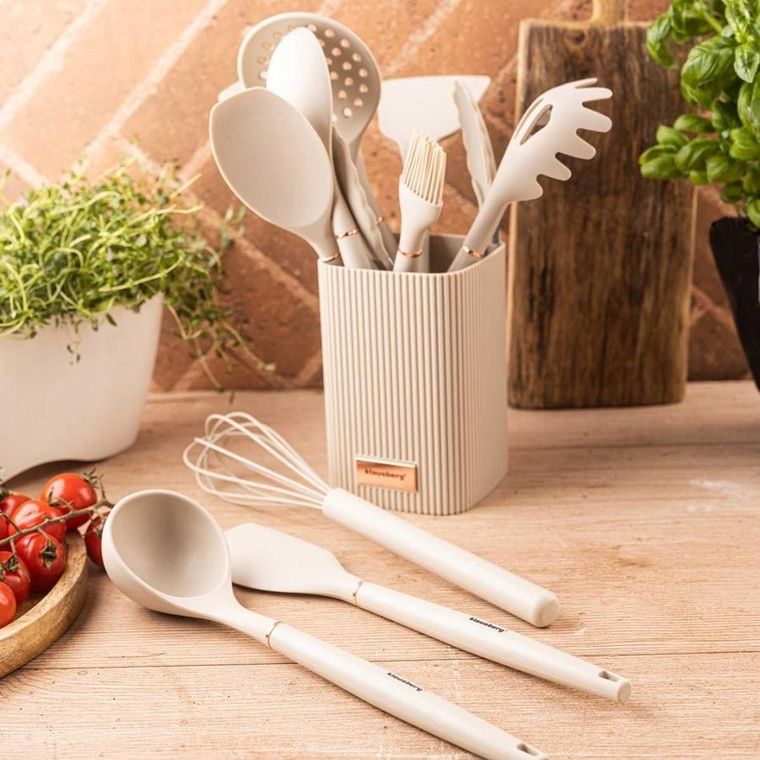 Klausberg, zestaw 12 silikonowych przyborów kuchennych w stojaku, kb-9012