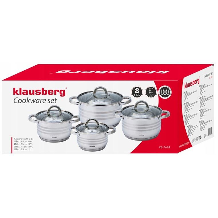 Klausberg, zestaw garnków, 8 elementów, KB-7694