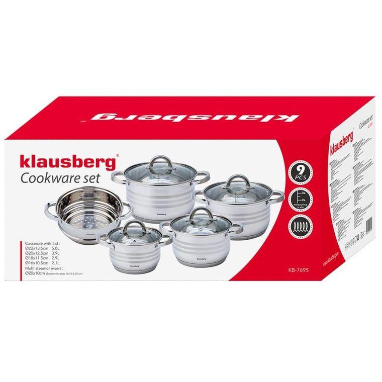 Klausberg, zestaw garnków, 9 elementów, KB-7695