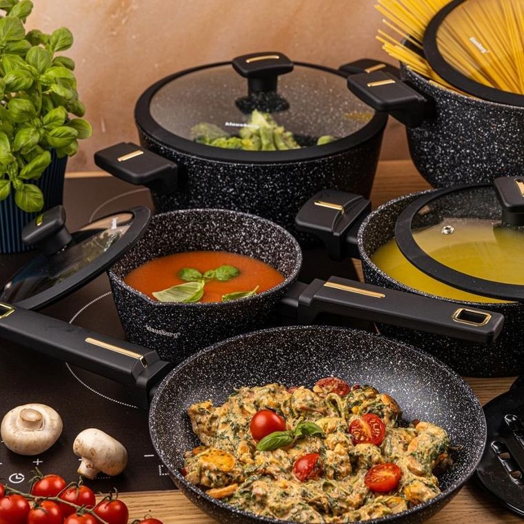 Klausberg, zestaw garnków marmurkowych, 12 elementów, kb-7968