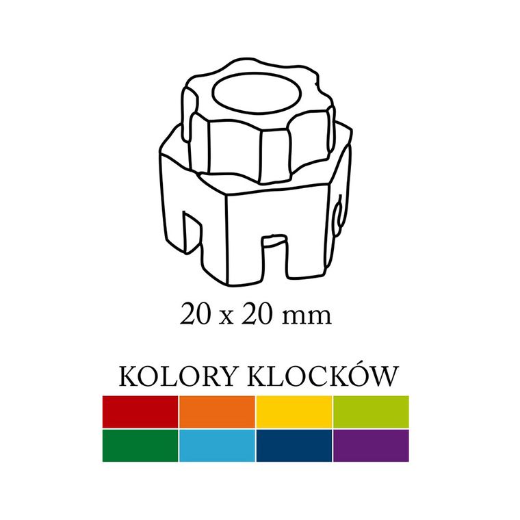 Klocki edukacyjne, sześciokątne, 100 elementów