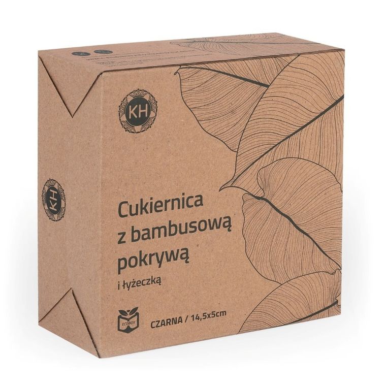 Könighoffer, cukiernica z bambusową pokrywą, czarna, 14,5-5 cm